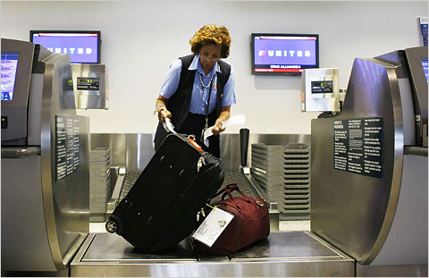 checking luggage