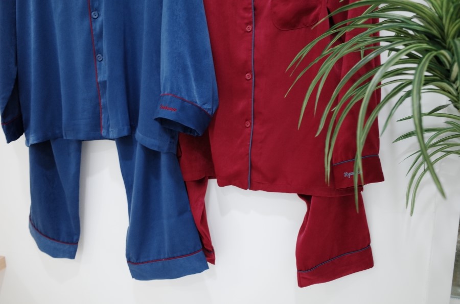 New Wine Silk Pajamas Newlyweds Couple Pajamas Fas